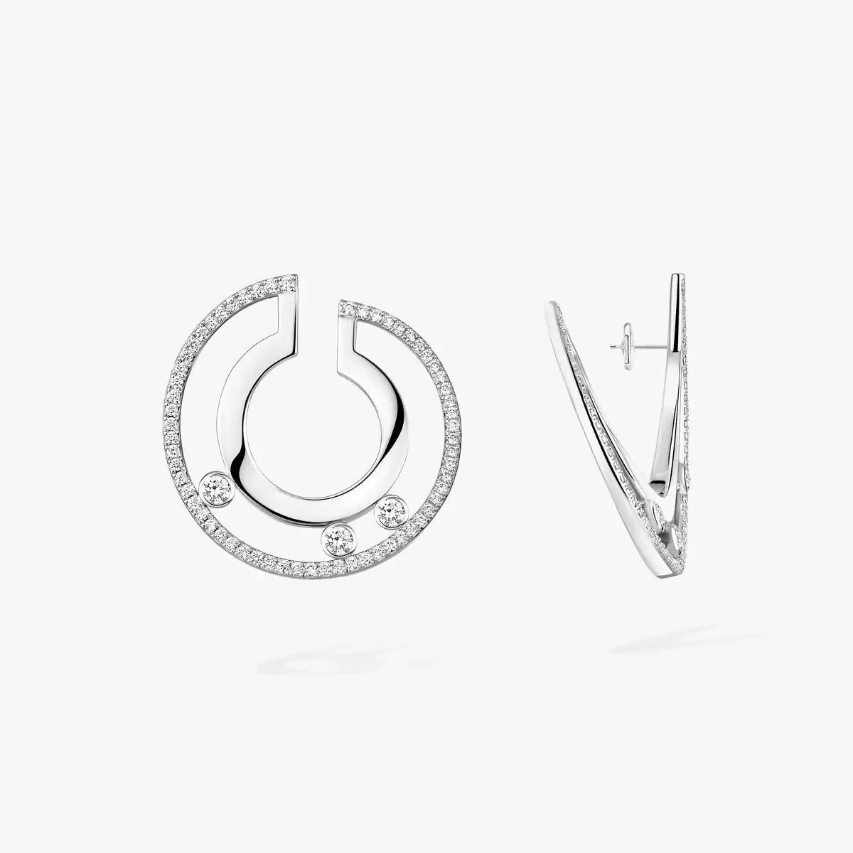 [Loco jewelrys]Move Romane Small Diamond Hoop Earrings