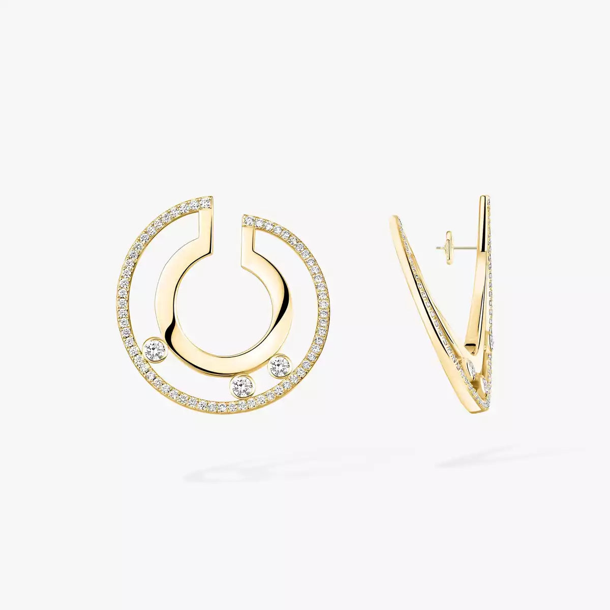 [Loco jewelrys]Move Romane Small Diamond Hoop Earrings