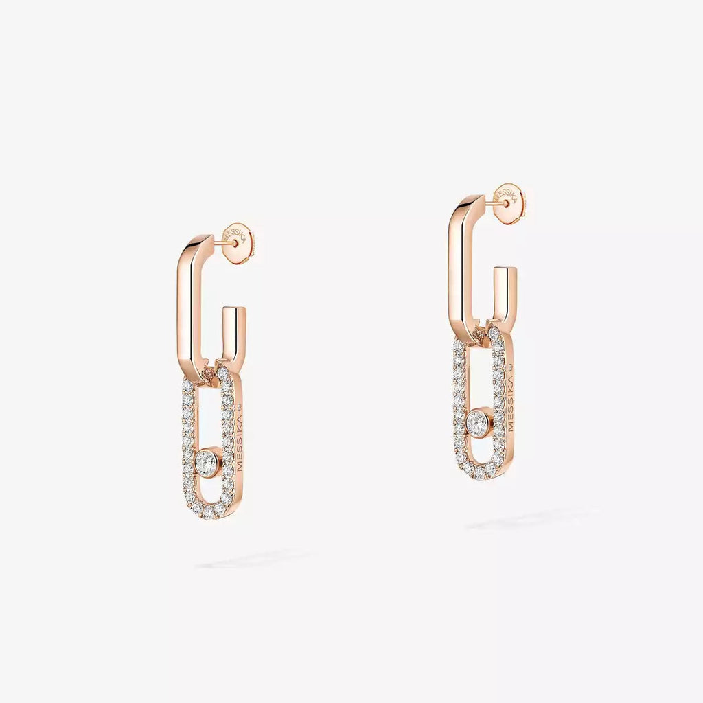 [Loco jewelrys]Move Link Diamond Earrings