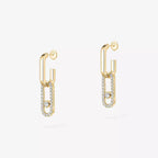 [Loco jewelrys]Move Link Diamond Earrings