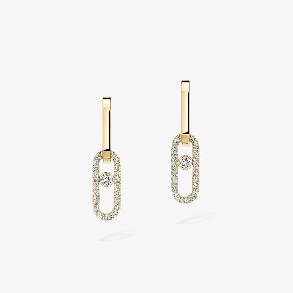 [Loco jewelrys]Move Link Diamond Earrings