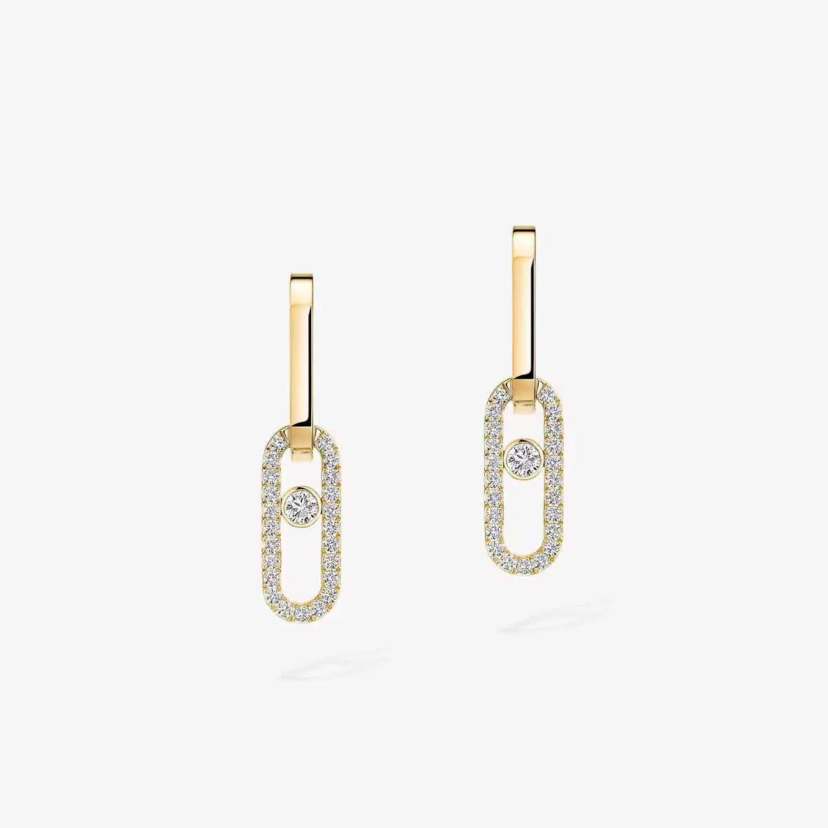 [Loco jewelrys]Move Link Diamond Earrings