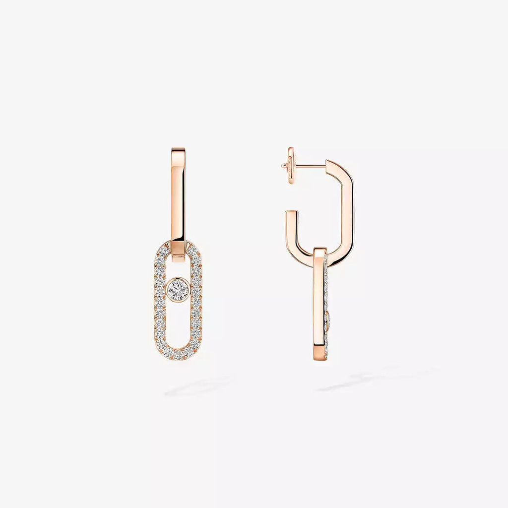 [Loco jewelrys]Move Link Diamond Earrings