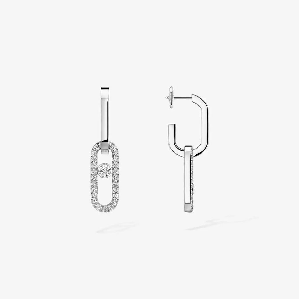 [Loco jewelrys]Move Link Diamond Earrings
