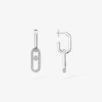 [Loco jewelrys]Move Link Diamond Earrings