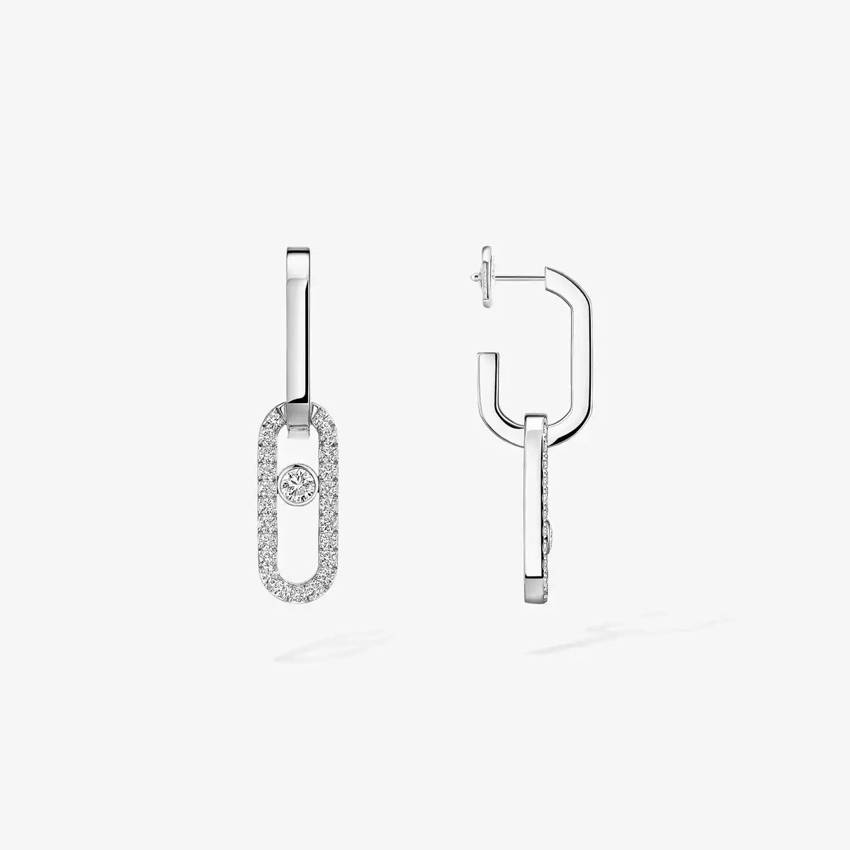 [Loco jewelrys]Move Link Diamond Earrings