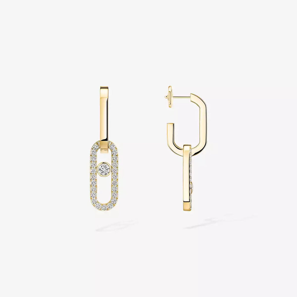 [Loco jewelrys]Move Link Diamond Earrings