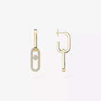 [Loco jewelrys]Move Link Diamond Earrings