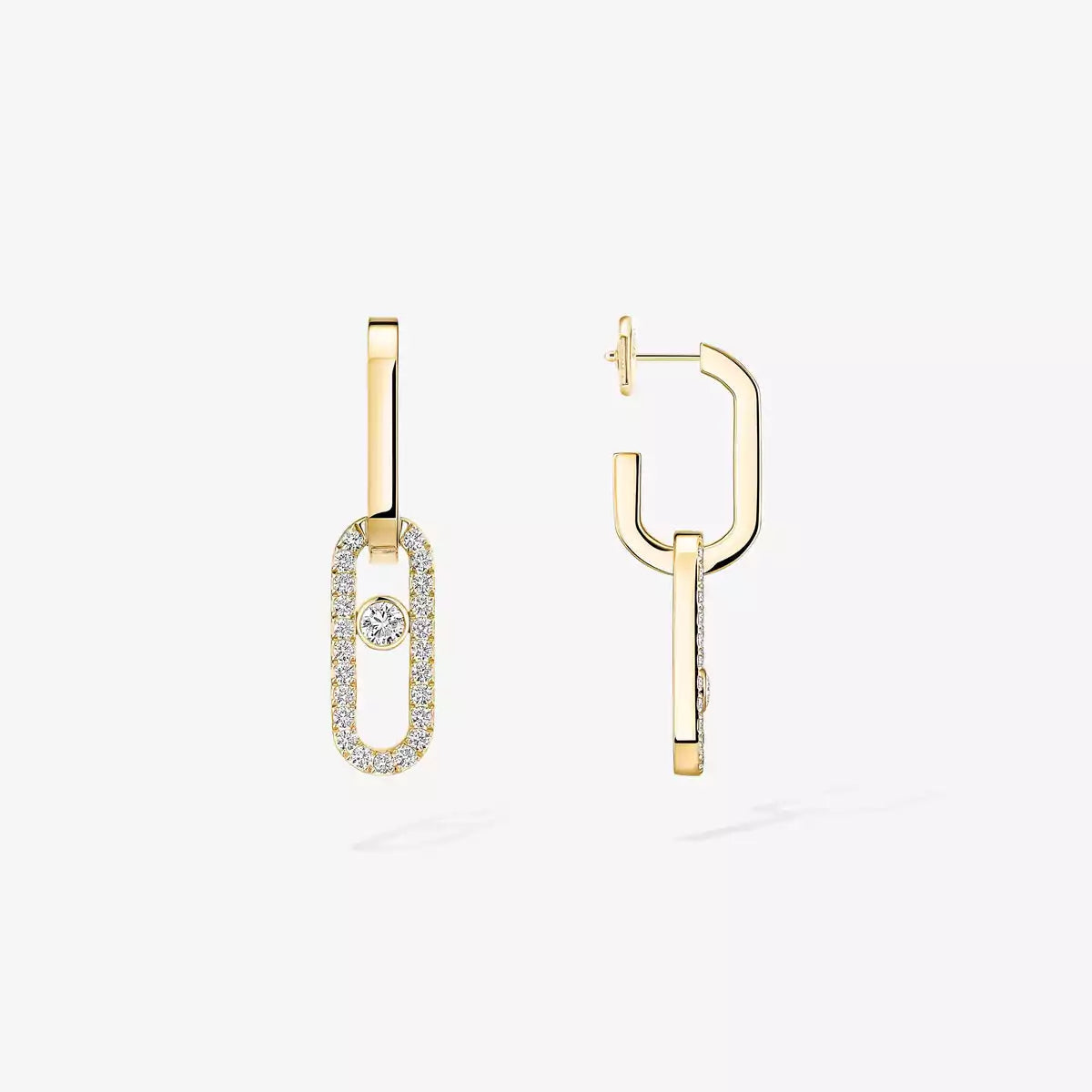 [Loco jewelrys]Move Link Diamond Earrings