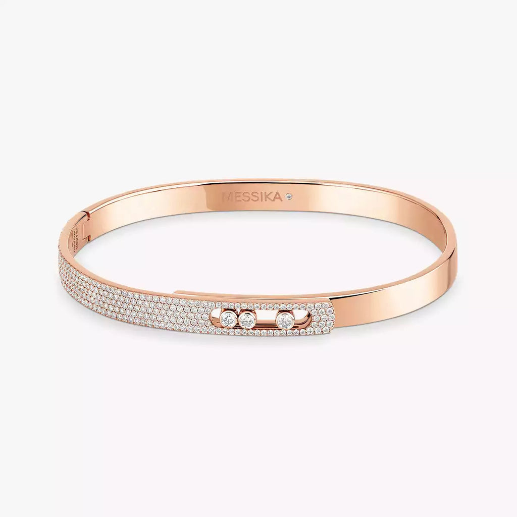 [Loco jewelrys]Move Noa Rose Gold Pavé Diamond Bangle Bracelet