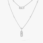 [Loco jewelrys]2 Rows Rose Gold Diamond Pave_ Necklace Move Uno
