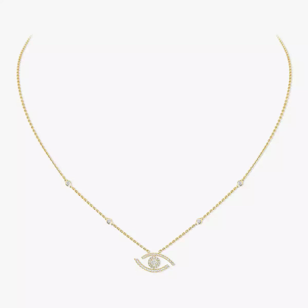 [Loco jewelrys]Pave_ Diamond Necklace Lucky Eye