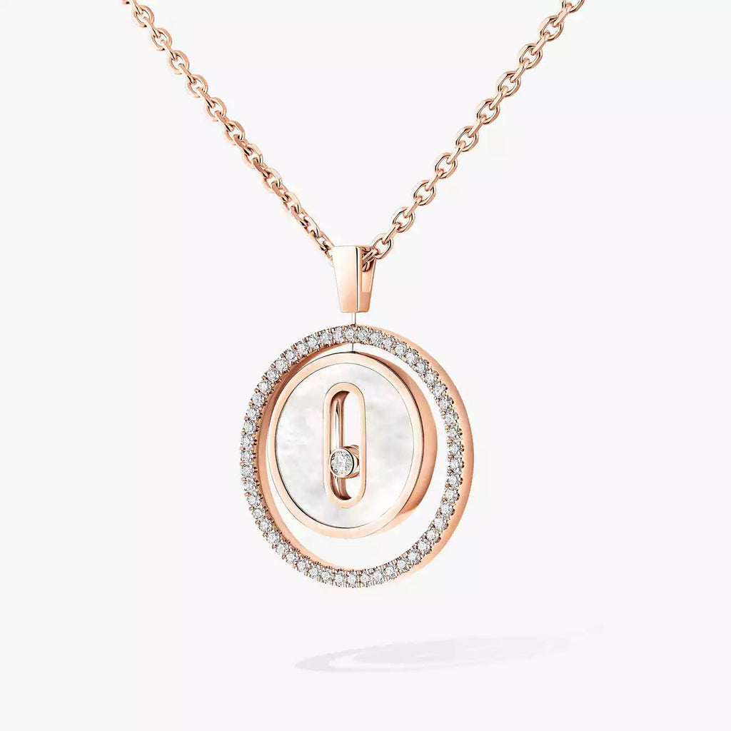 [Loco jewelrys]Lucky Move Diamond Necklace in Rose Gold and White Mother-of-Pearl