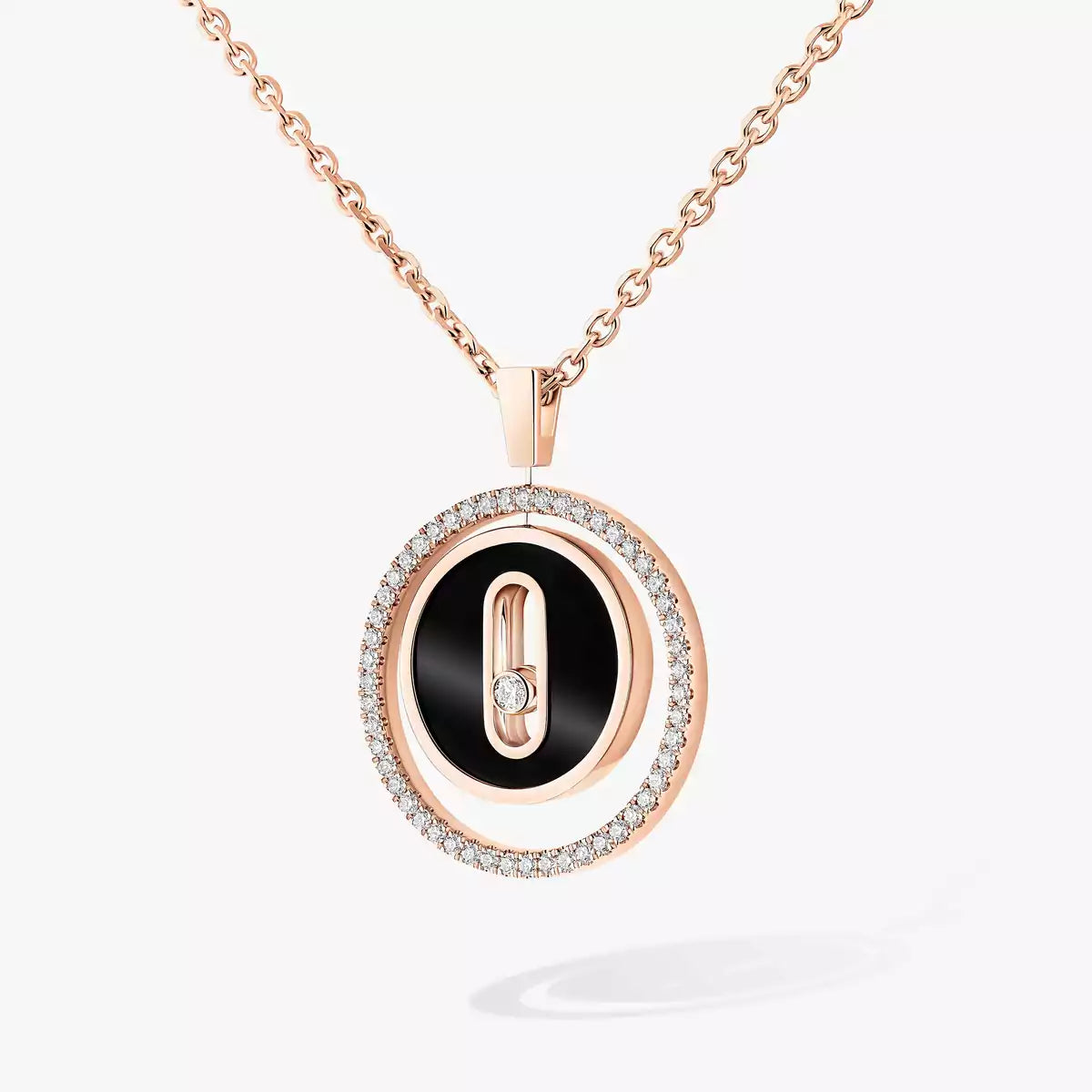 [Loco jewelrys]Lucky Move Diamond Necklace in Rose Gold and White Mother-of-Pearl
