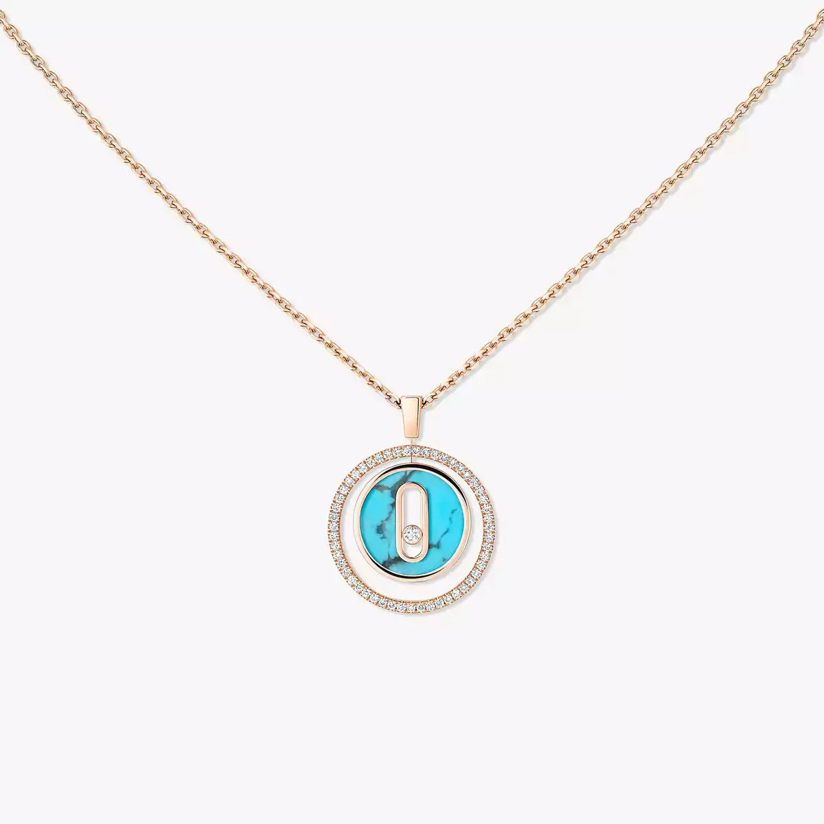 [Loco jewelrys]Lucky Move Diamond Necklace in Rose Gold and White Mother-of-Pearl