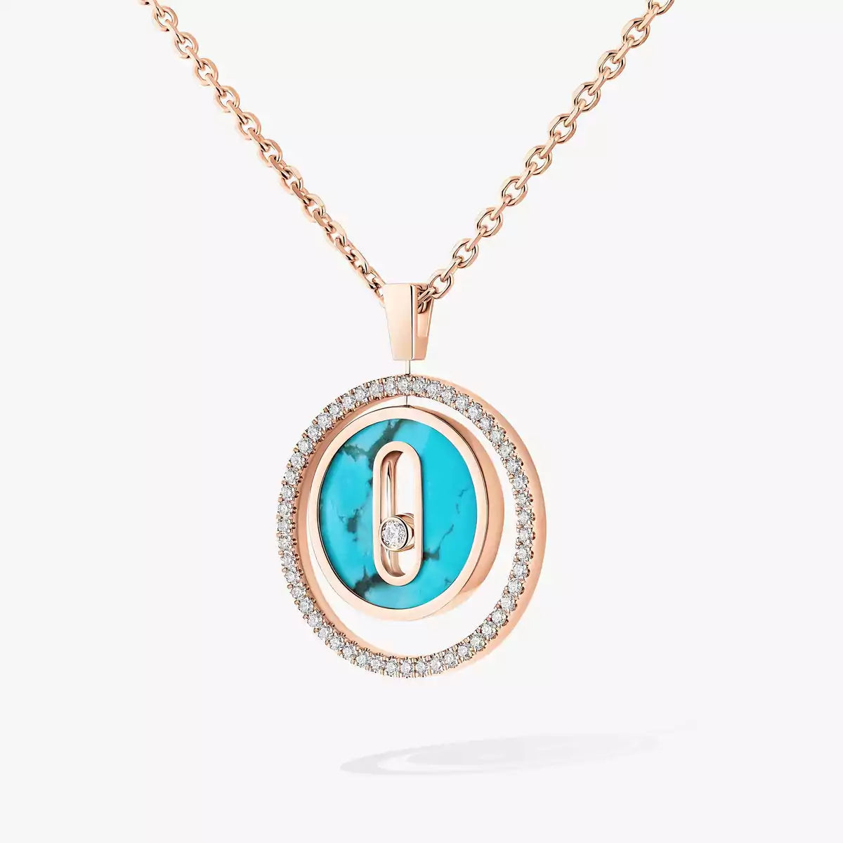 [Loco jewelrys]Lucky Move Diamond Necklace in Rose Gold and White Mother-of-Pearl