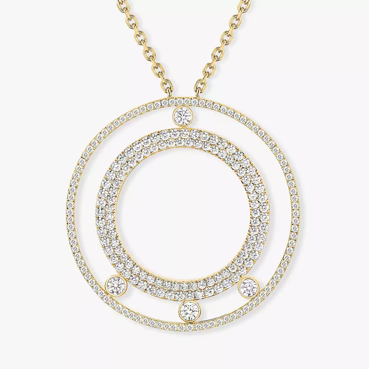 [Loco jewelrys]Move Romane Long Pave_-Set Diamond Necklace