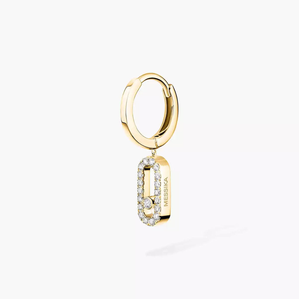 [Loco jewelrys]Move Uno Single Diamond Hoop Earring