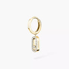 [Loco jewelrys]Move Uno Single Diamond Hoop Earring
