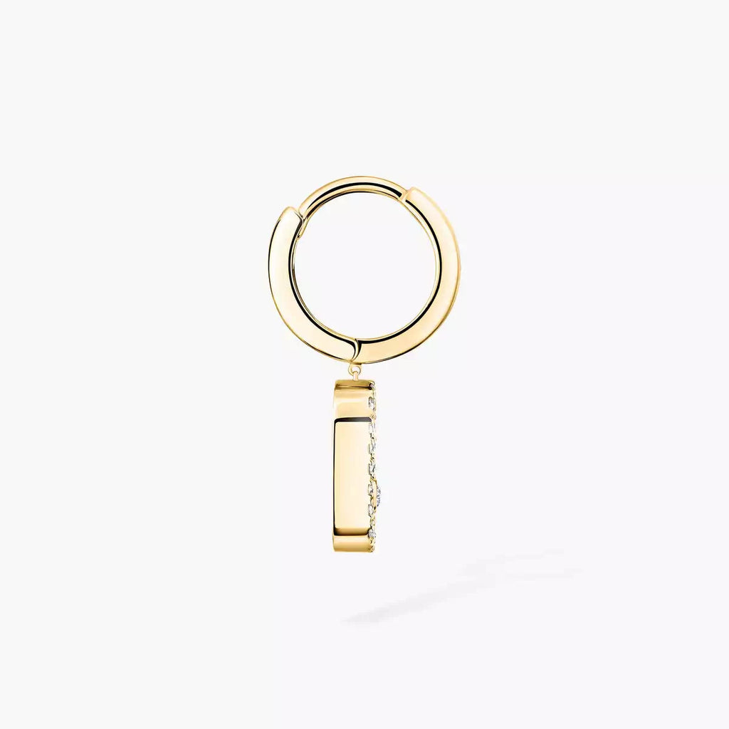 [Loco jewelrys]Move Uno Single Diamond Hoop Earring