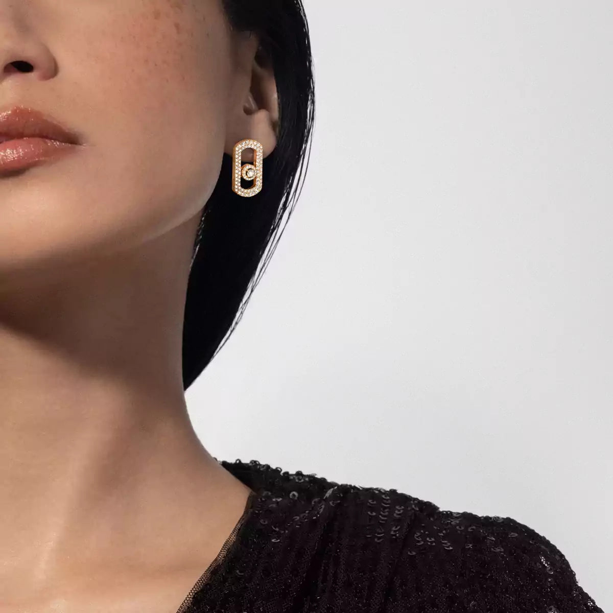 [Loco jewelrys]So Move Pave_-Set Diamond Earrings in Silver