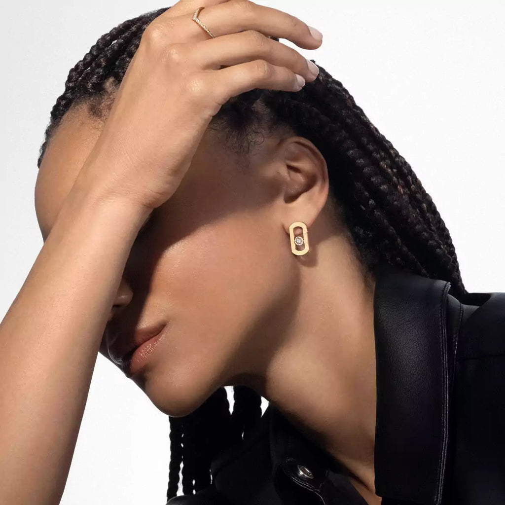 [Loco jewelrys]So Move Diamond Earrings in Yellow Gold