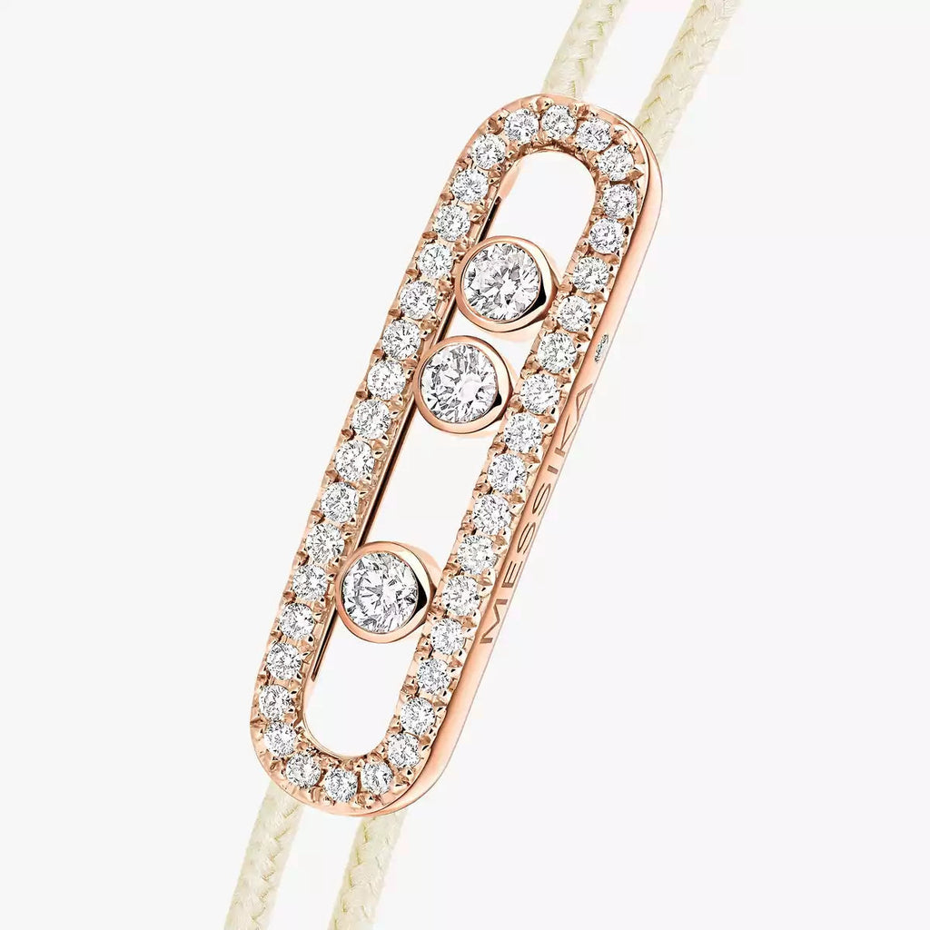 [Loco jewelrys]Messika Care(s) pink cord pavé bracelet