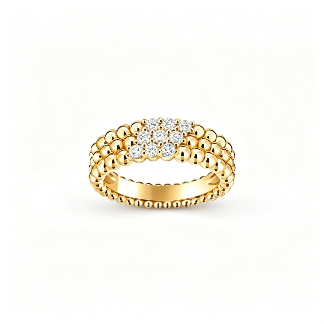 [Loco ]  THREE-ROW DIAMOND RING