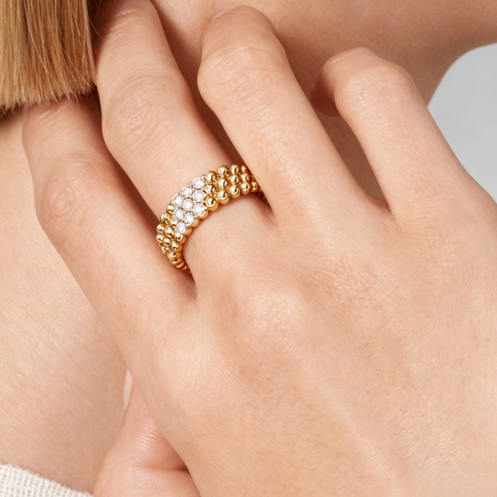 [Loco ]  THREE-ROW DIAMOND RING