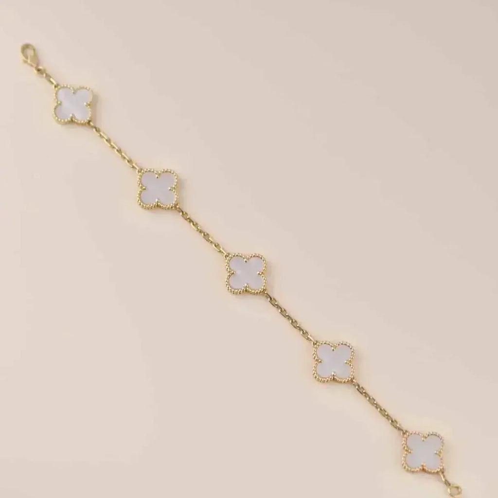[Loco ]New CLOVER WHITE PEARL MOP 5 MOTIF BRACELET COLLECTION