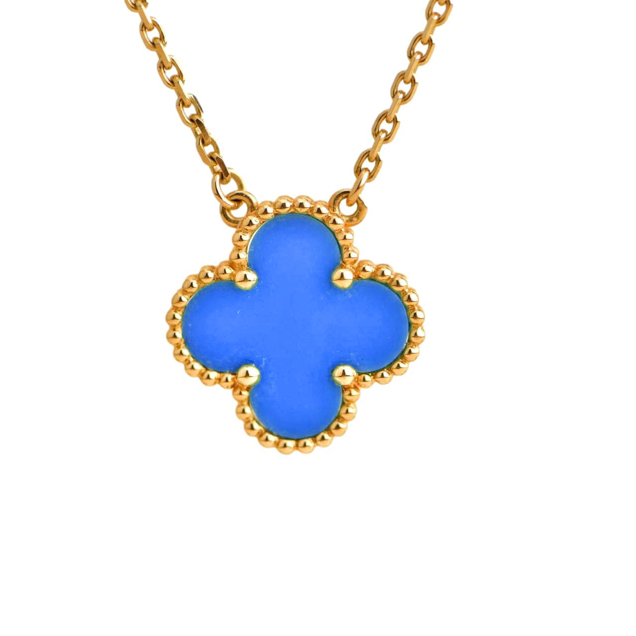 Loco CLOVER 15MM BLUE AGATE NECKLACE