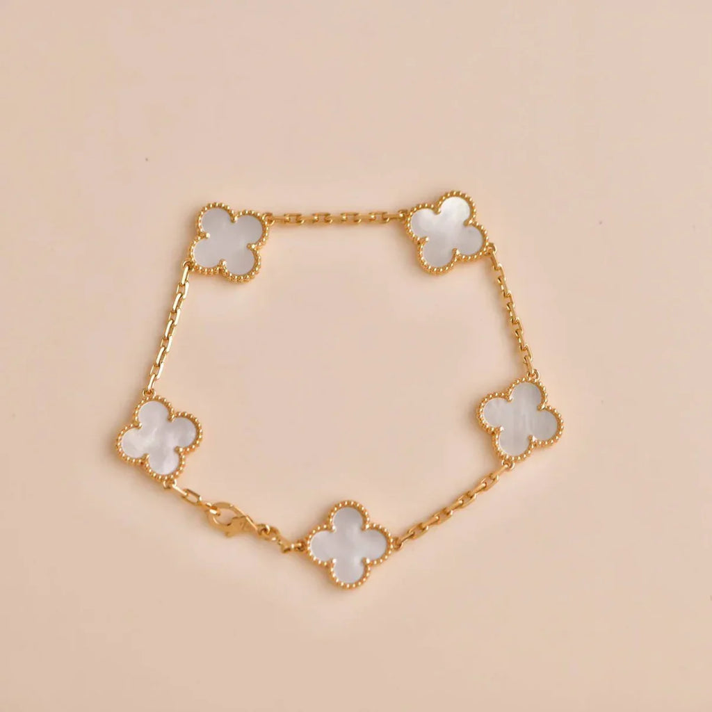 [Loco ]New CLOVER WHITE PEARL MOP 5 MOTIF BRACELET COLLECTION