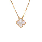 Loco CLOVER 15MM DIAMOND WHITE FRITILLARIA NECKLACE