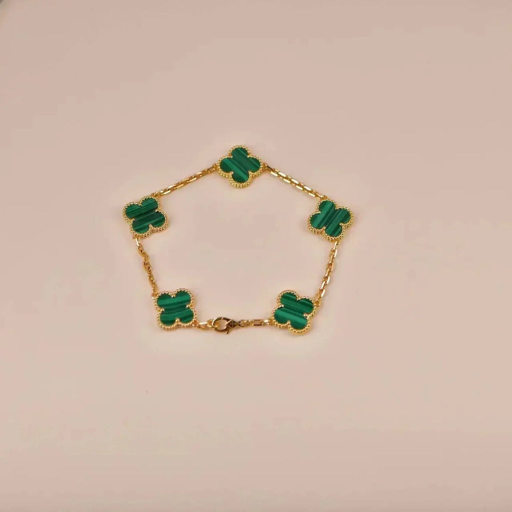 [Loco ]New  CLOVER 5 MOTIF MALACHITE BRACELET COLLECTION