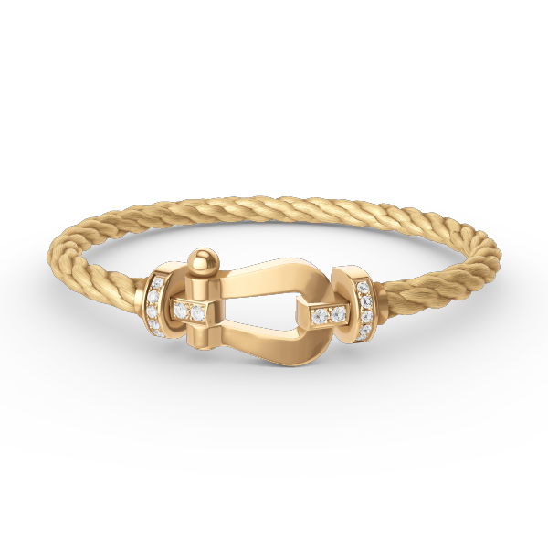 Loco FORCE LARGE HORSESHOE HALF DIAMOND BRACELET GOLD