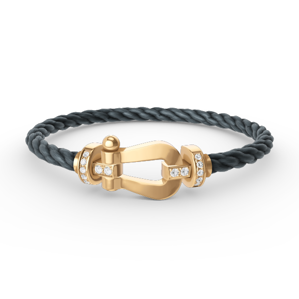 Loco FORCE LARGE HORSESHOE HALF DIAMOND BRACELET GOLD