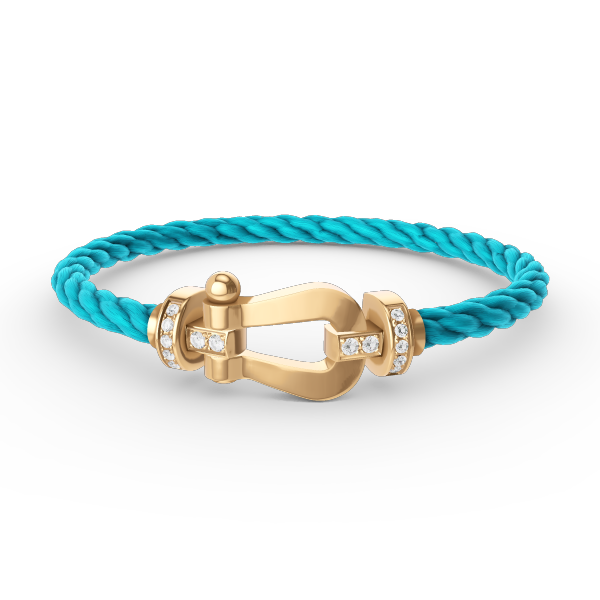 Loco FORCE LARGE HORSESHOE HALF DIAMOND BRACELET GOLD