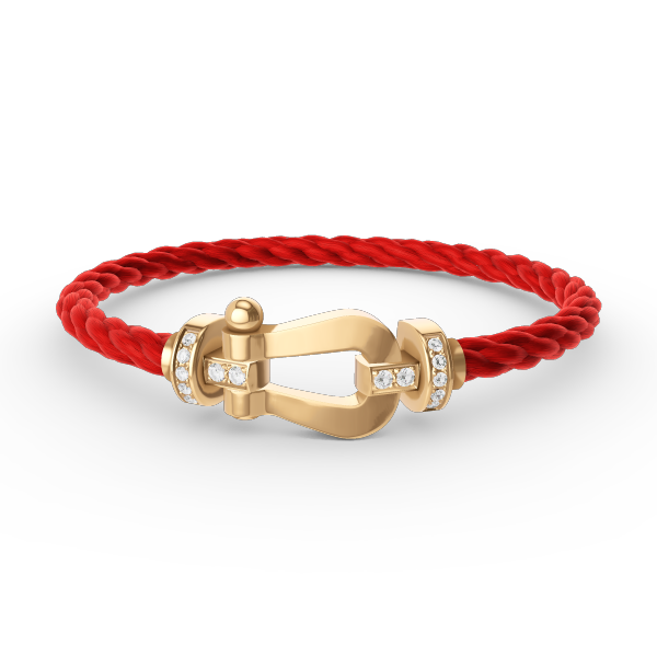Loco FORCE LARGE HORSESHOE HALF DIAMOND BRACELET GOLD