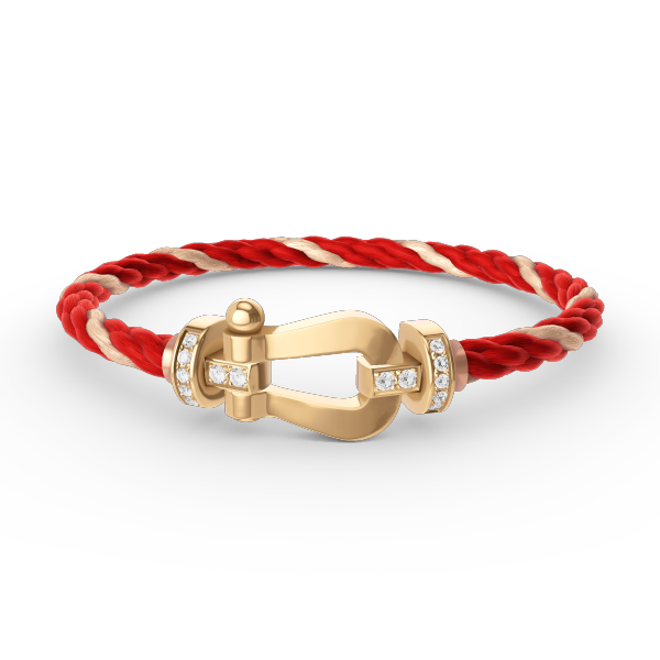Loco FORCE LARGE HORSESHOE HALF DIAMOND BRACELET GOLD