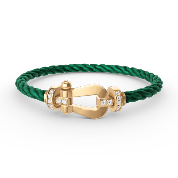 Loco FORCE LARGE HORSESHOE HALF DIAMOND BRACELET GOLD