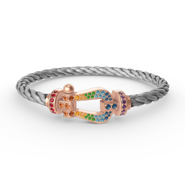 Loco FORCE LARGE HORSESHOE  COLORED DIAMOND BRACELET ROSE GOLD