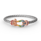 Loco FORCE LARGE HORSESHOE  COLORED DIAMOND BRACELET ROSE GOLD
