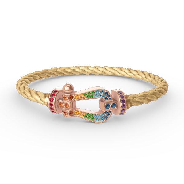 Loco FORCE LARGE HORSESHOE  COLORED DIAMOND BRACELET ROSE GOLD