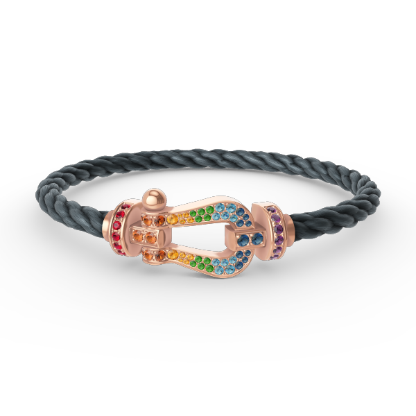 Loco FORCE LARGE HORSESHOE  COLORED DIAMOND BRACELET ROSE GOLD