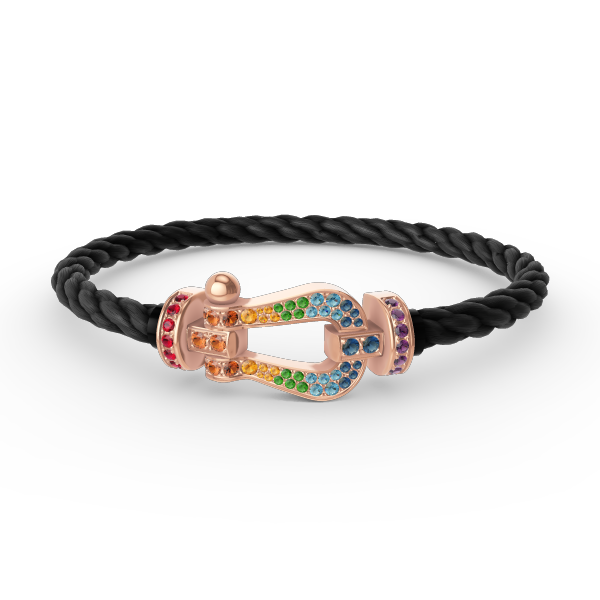 Loco FORCE LARGE HORSESHOE  COLORED DIAMOND BRACELET ROSE GOLD