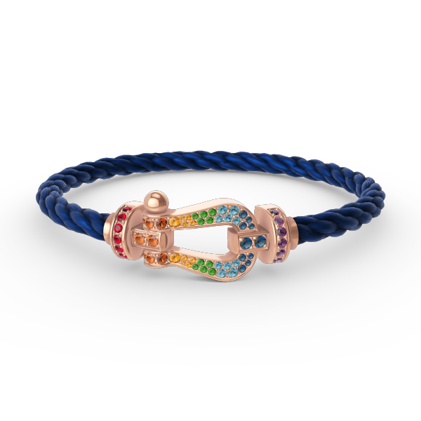 Loco FORCE LARGE HORSESHOE  COLORED DIAMOND BRACELET ROSE GOLD