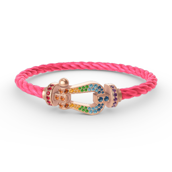 Loco FORCE LARGE HORSESHOE  COLORED DIAMOND BRACELET ROSE GOLD