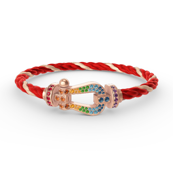 Loco FORCE LARGE HORSESHOE  COLORED DIAMOND BRACELET ROSE GOLD