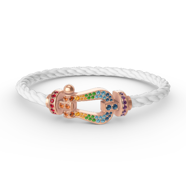 Loco FORCE LARGE HORSESHOE  COLORED DIAMOND BRACELET ROSE GOLD