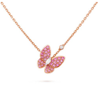 Loco BUTTERFLY RED DIAMOND ROSE GOLD NECKLACE